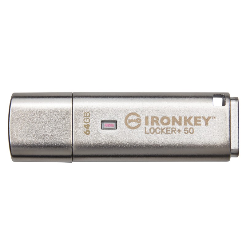 Kingston 64 GB IronKey Locker+ 50 Verschlüsselter USB-Stick Metall USB 3.2 Gen1